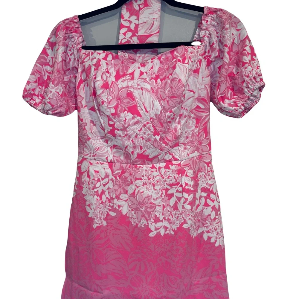 New Lilly Pulitzer Winola Floral Off-the-Shoulder Romper Pink Size 00 NWT! - Picture 1 of 5